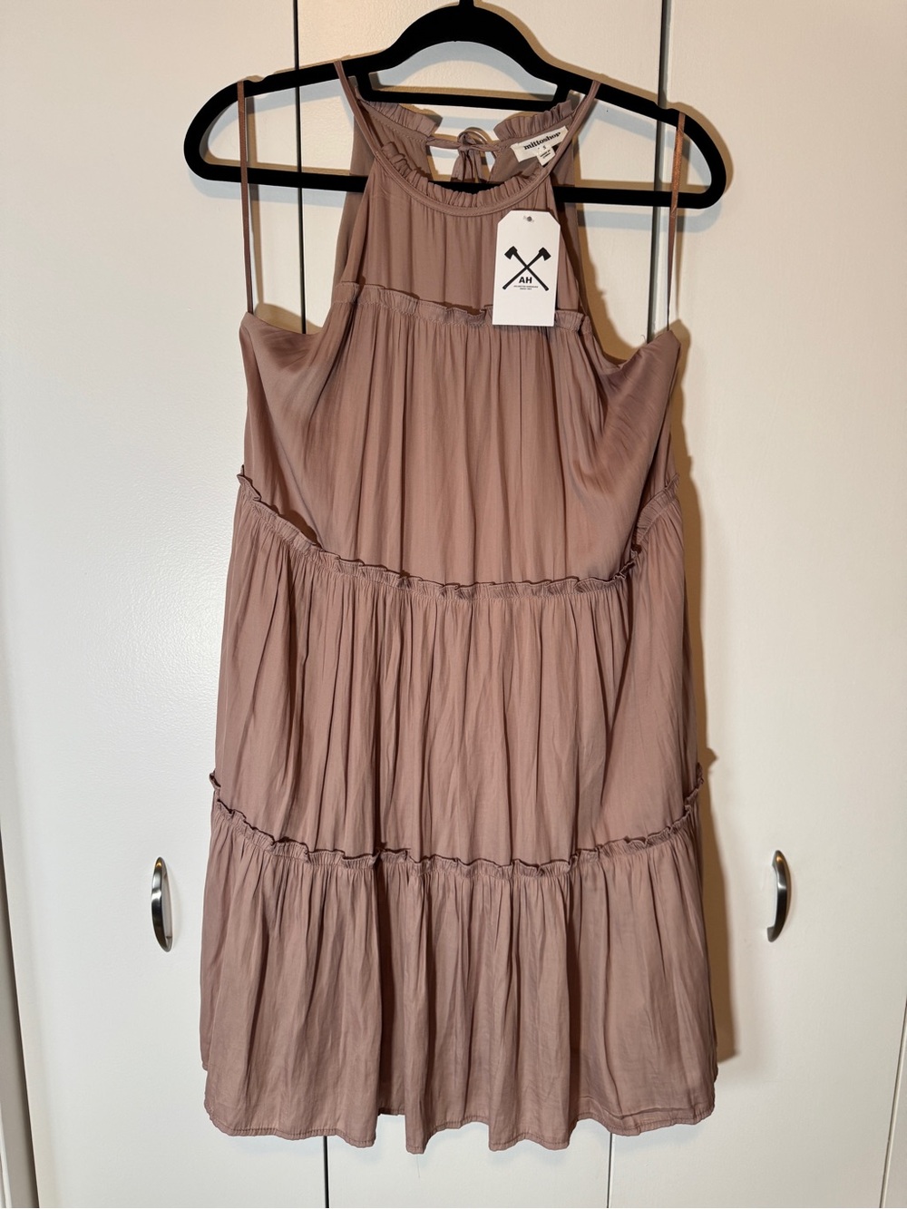 mittoshop Mauve Tiered Halter Camisole Dress